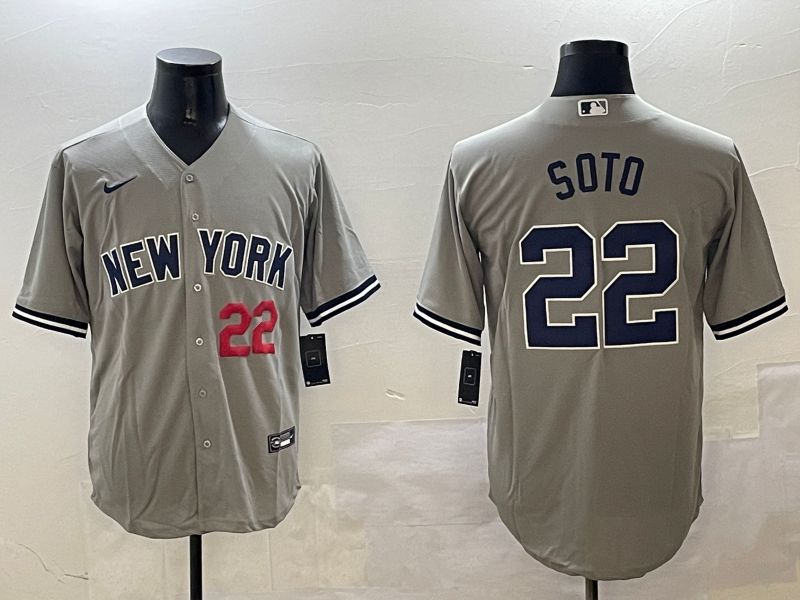 Men New York Yankees #22 Soto Grey Game 2025 Nike MLB Jersey style 4->new york yankees->MLB Jersey